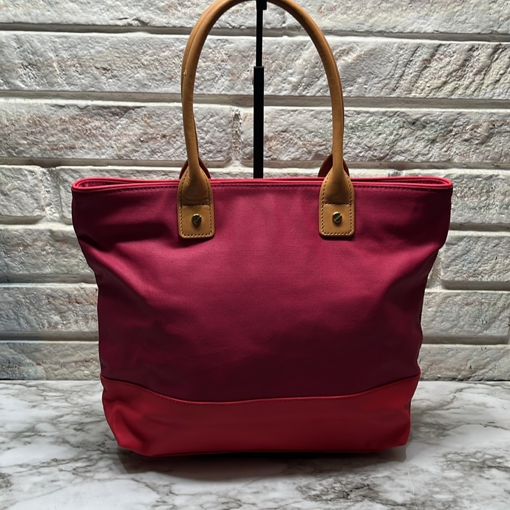 TORY BURCH LEATHER AND CANVAS TOTE BAG IN EUC - Picture 7 of 15